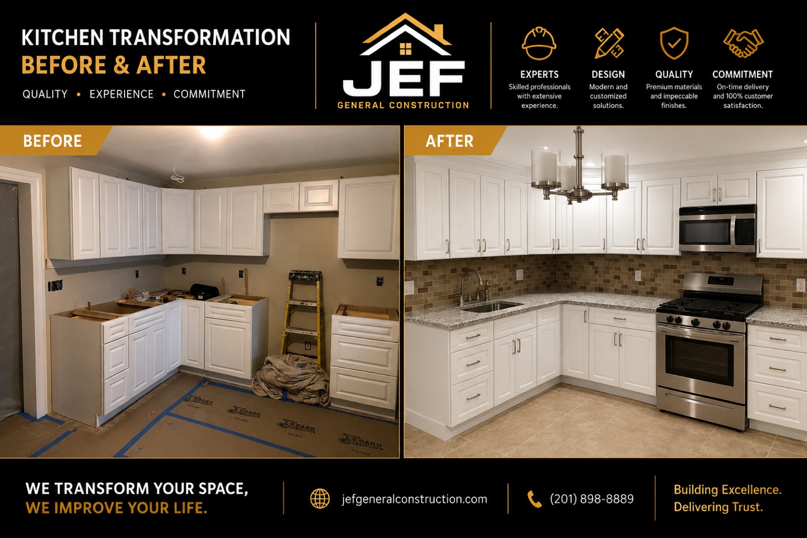 JEF kitchen remodel before and after
